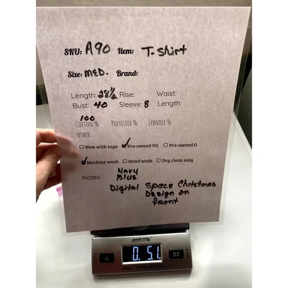 Navy Blue Digital Space Christmas Design T-shirt - Picture 4 of 4